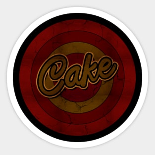 Circle Retro Cake Sticker